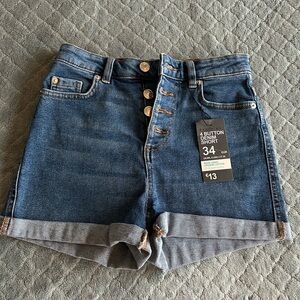 Denim Button-Up Women's Shorts